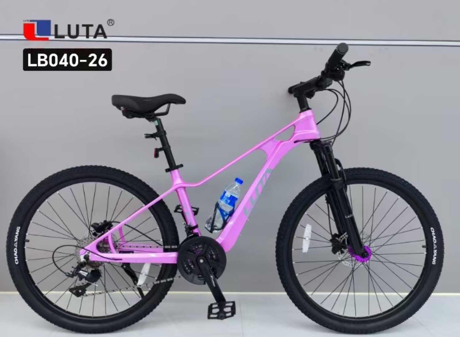Bicicleta de montaña rosa LB040-26. Elegante y ligero para los amantes del ciclismo. Marco de aluminio