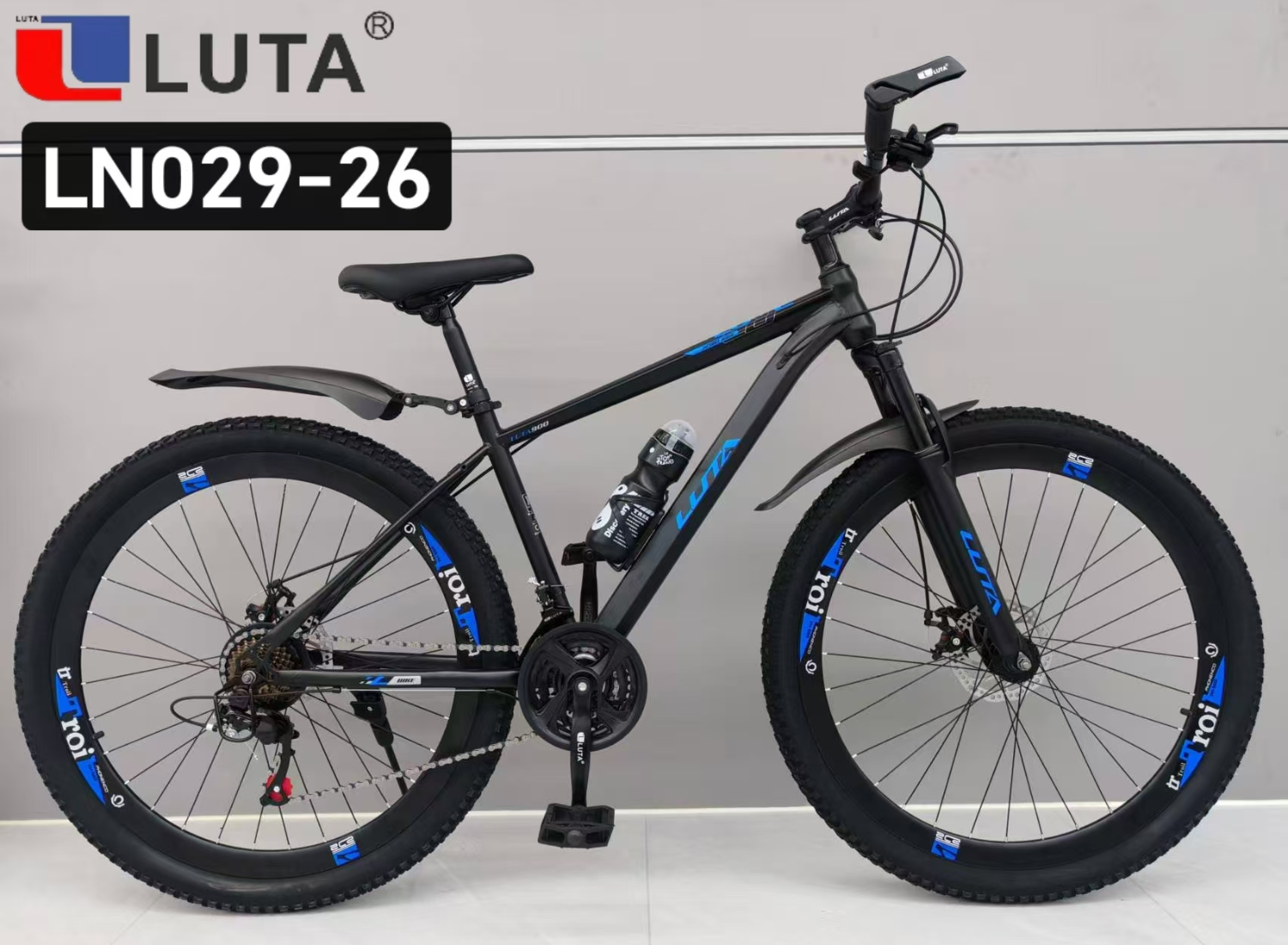 LUTA LN029-26 bicicleta de montaña, color negro y rojo, elegante y dinámica, para los amantes del ciclismo al aire libre. Specification image