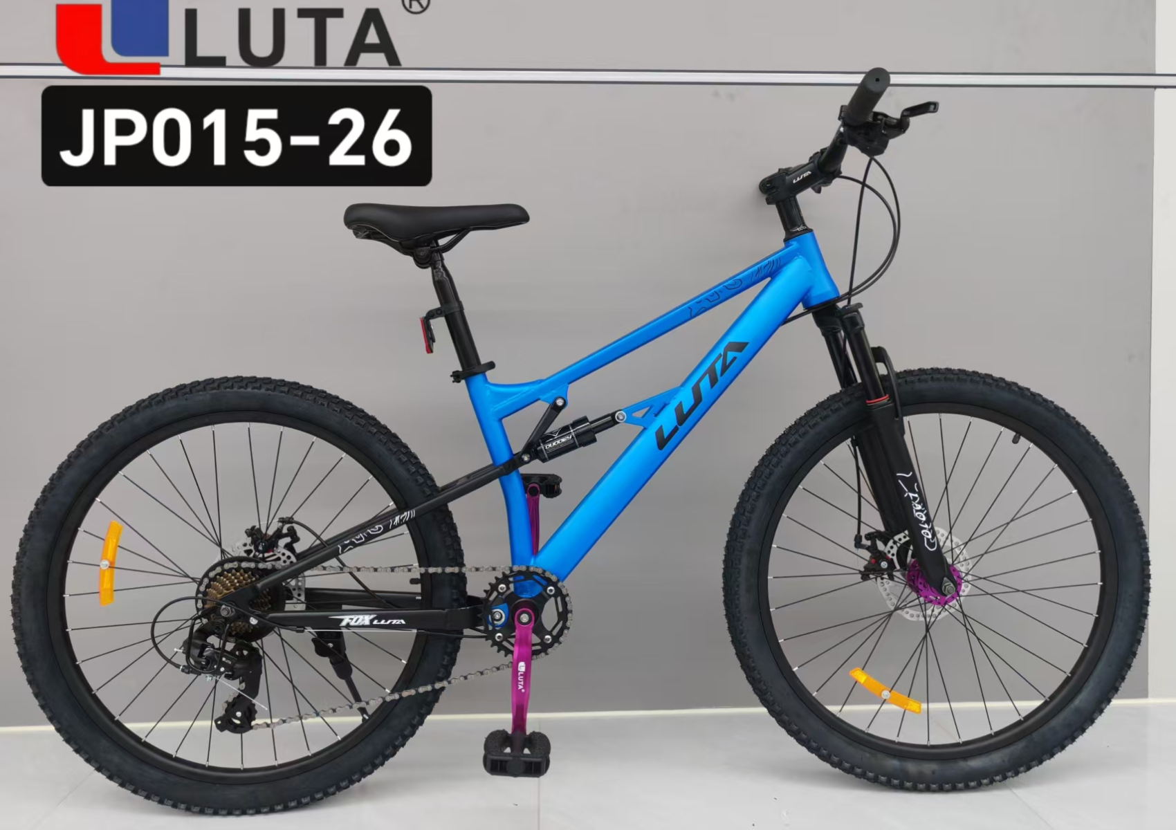 LUTA JP015-26 bicicleta de montaña, color azul brillante, 26 pulgadas de diámetro de la rueda, diseño de freno de disco, ligero y duradero, nueva opción para el ciclismo.