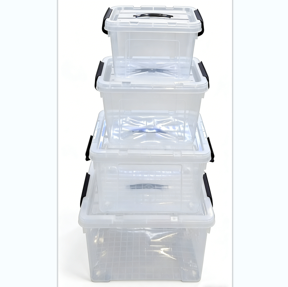 Multi-functional transparent plastic storage box, underbed clothes, fabric storage box, trunk storage box, household storage supplies, underbed storage box, transparent storage and organization box