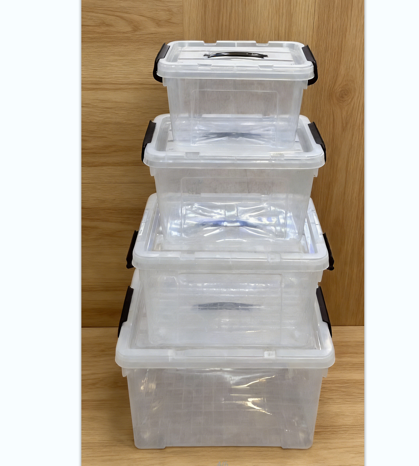 Multi-functional transparent plastic storage box, underbed clothes, fabric storage box, trunk storage box, household storage supplies, underbed storage box, transparent storage and organization box Application Scenario