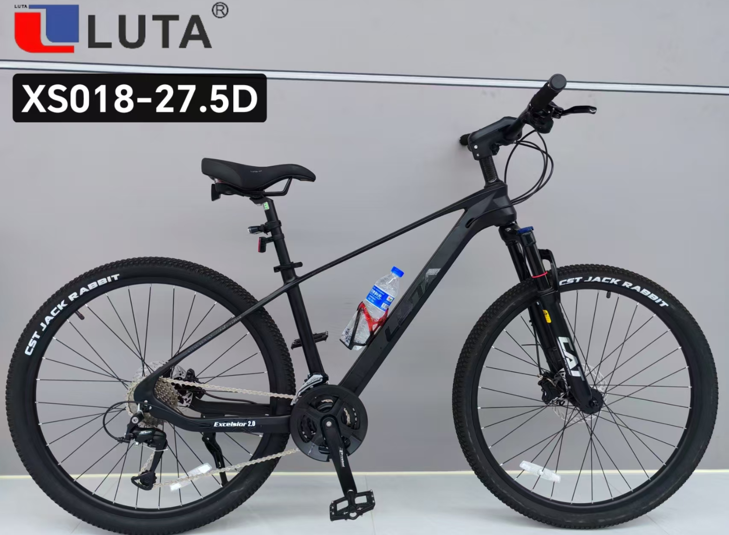 LUTA山地车XS018-27.5D，黑色酷炫设计，配备CST轮胎，适合越野骑行。