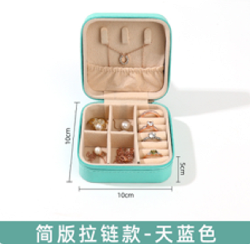 珠宝盒首饰盒绒布收纳盒悬浮塑料盒多功能首饰整理盒适用首饰收纳