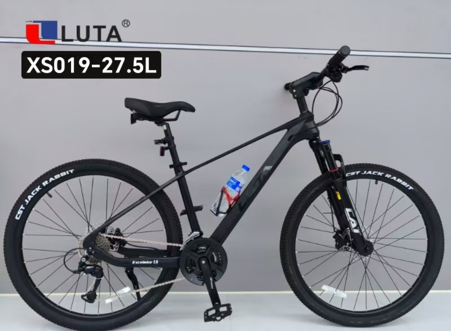 LUTA mountain Bike XS019-27.5L, with a black and cool design, is equipped with a front fork shock absorber and CST tires, providing a more comfortable ride.