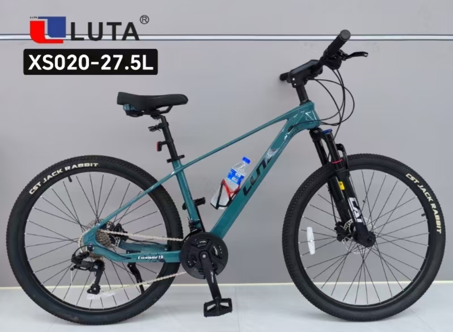 LUTA mountain Bike XS019-27.5L, with a black and cool design, is equipped with a front fork shock absorber and CST tires, providing a more comfortable ride. Item Picture