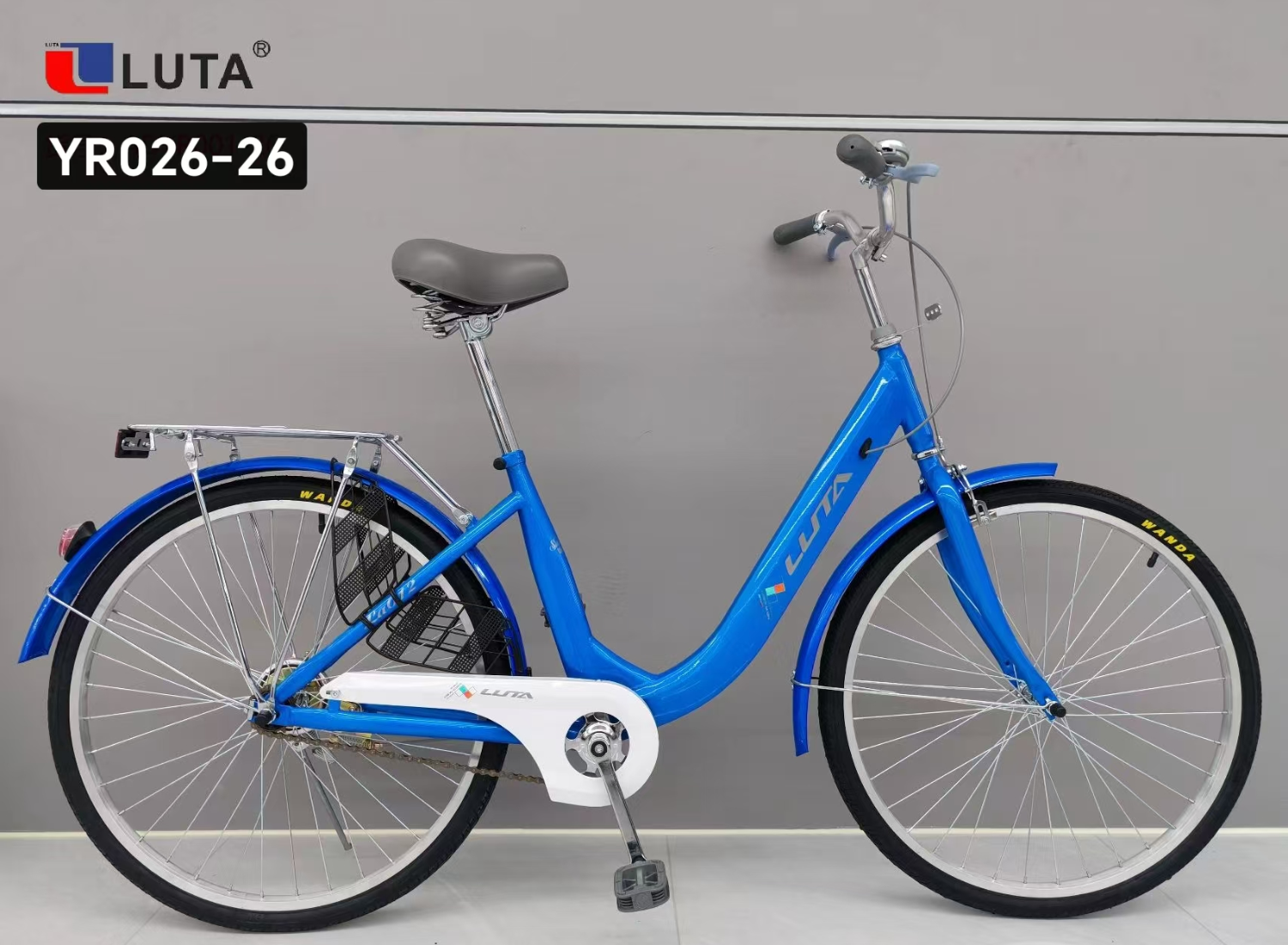 LUTA YR026-26复古自行车，时尚橙色设计，舒适骑行体验。细节图