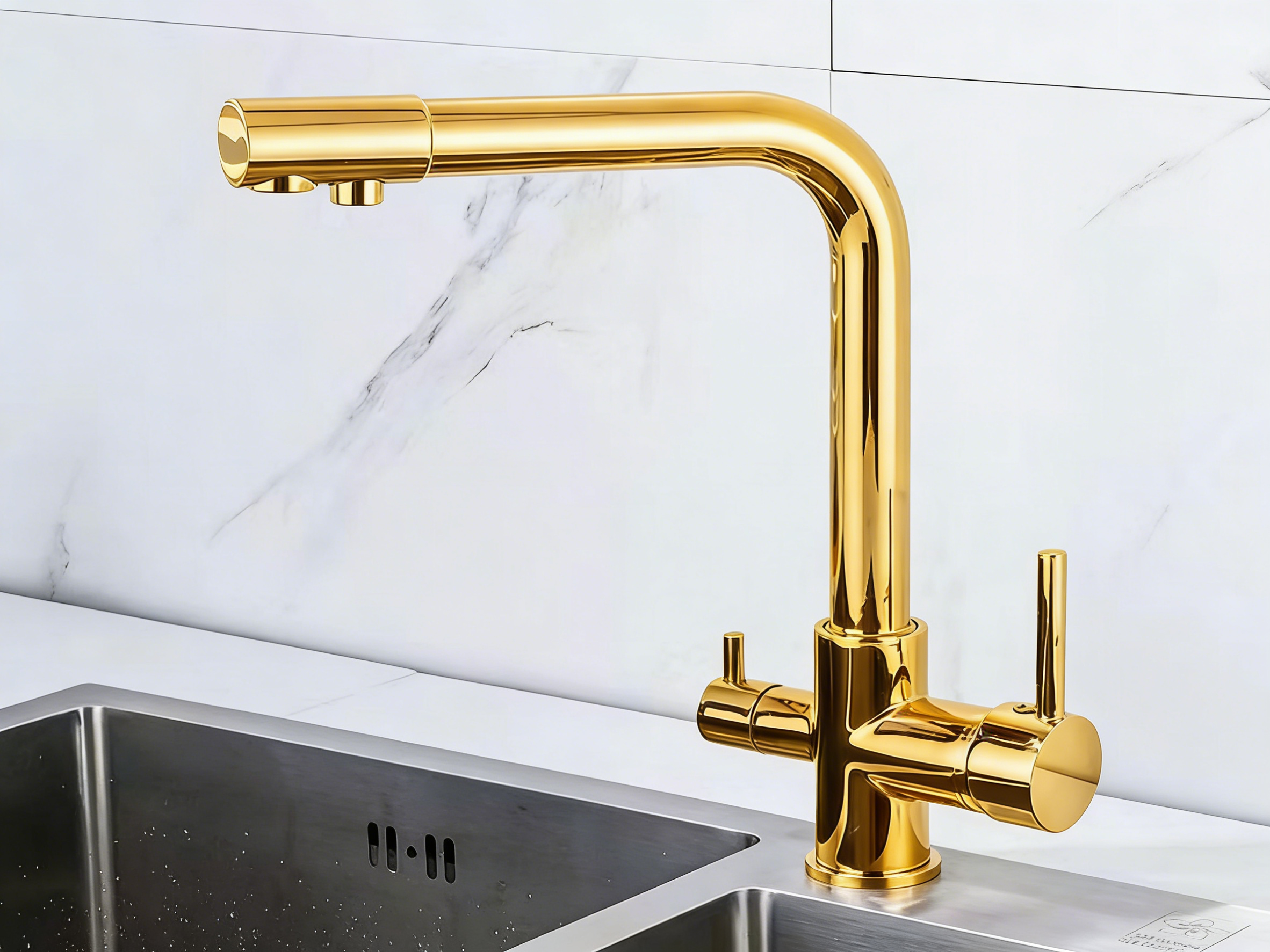 Holy copper core water purifying faucet, hot and cold washbasin, household hot and cold washbasin faucet, washbasin faucet, bathroom faucet, copper core water purifying faucet, seven-shaped pipe Specification image
