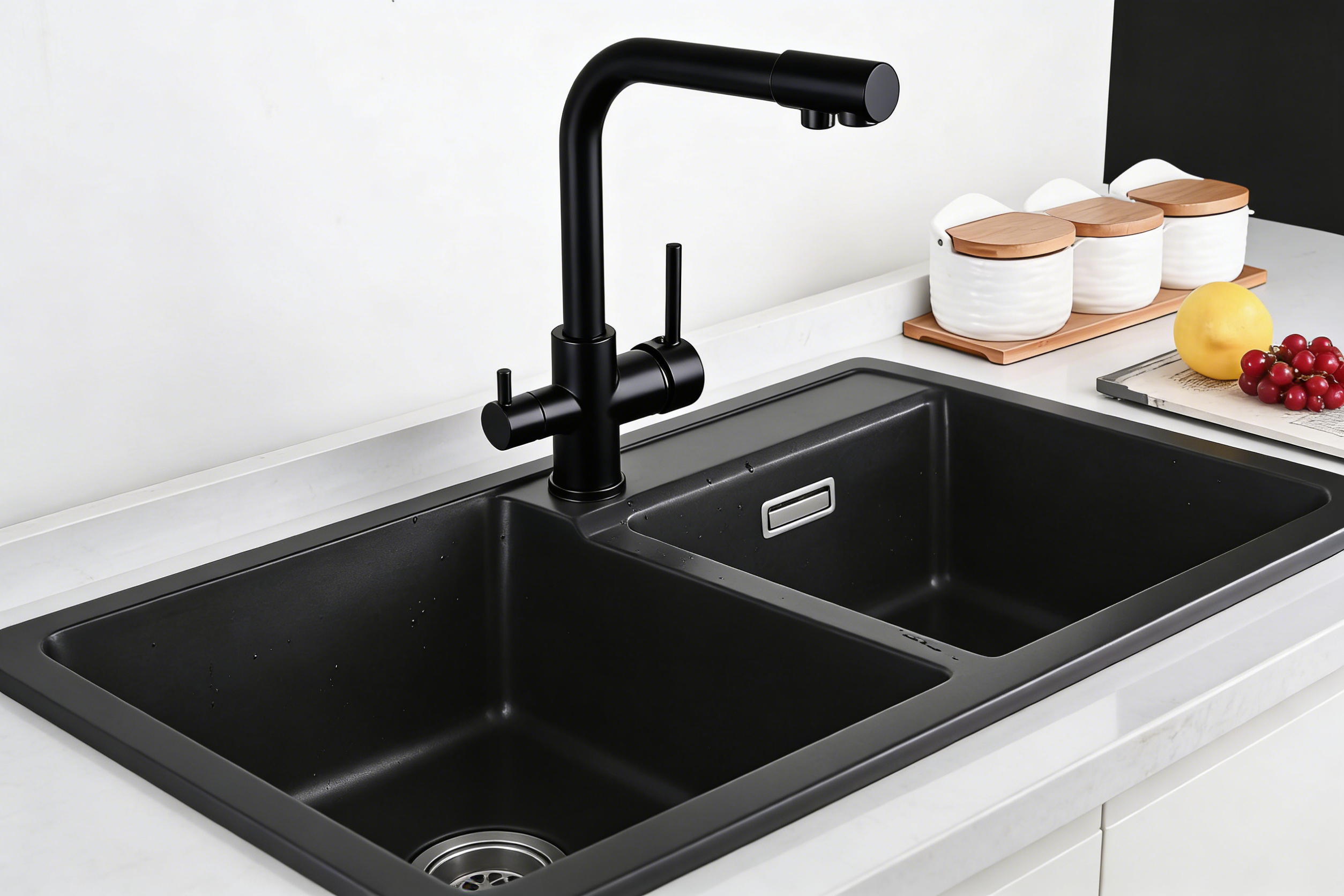 صنبور المياه النظيفة: صنبور ماء ساخن وبارد في حوض غسل اليدين Specification image
