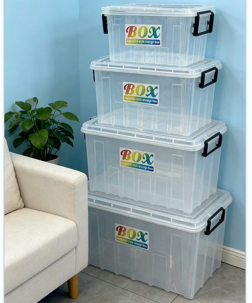 Multi-functional fabric storage box, bed underbody clothing organization box, trunk storage box, home storage box, large capacity storage box, bed underbody storage box, clothes storage box, transparent solid color dual selection Item Picture