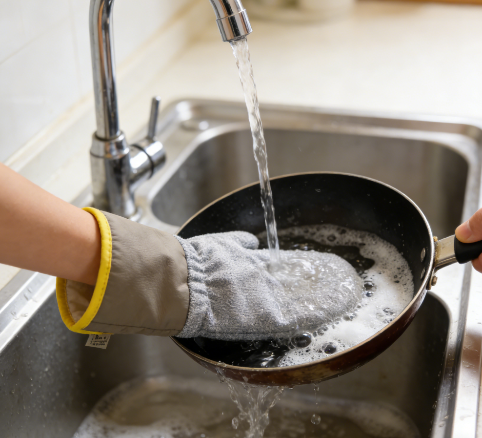 Dishwashing gloves, kitchen waterproof gloves, thick, waterproof and durable household gloves for washing POTS, scrubbing stoves, waterproof and anti-slip gloves, household cleaning gloves, and dishwashing gloves Item Picture