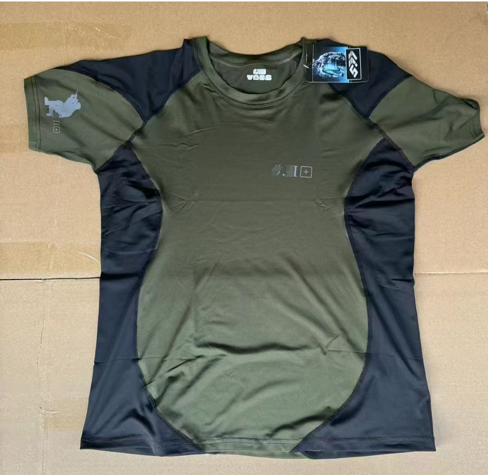 5.l1 Quick-drying elastic T-shirt Outdoor Sports Running Training Short-sleeved round-neck T-shirt for male military enthusiasts outdoor tactical T-shirt