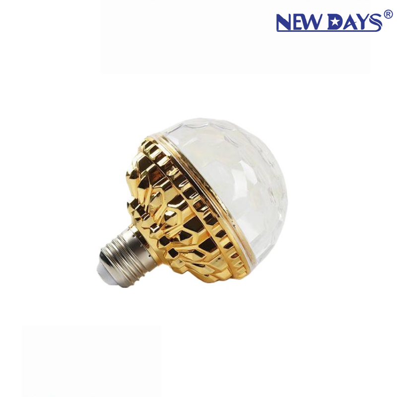 أضواء مسرح دوارة ذهبية من طراز LED ذات العلامة التجارية Newdays العابرة للحدود، ومصابيح ذات ألوان متغيرة من الفلاش المنزلية، ومصابيح الكريستال السحرية Item Picture