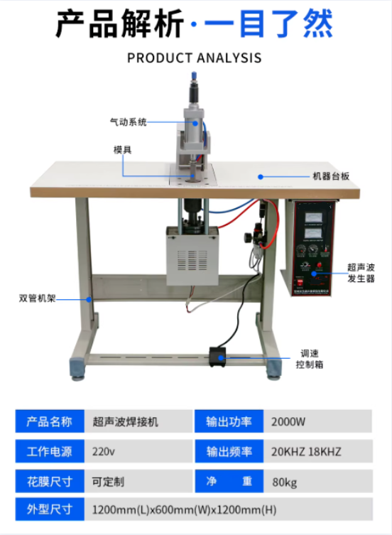 Headband sealing machine, headband welding machine, headband fabric welding machine, ultrasonic welding machine, JF-50 type ultrasonic spot welding machine, factory direct sales volume, high price, quality guaranteed pic 9