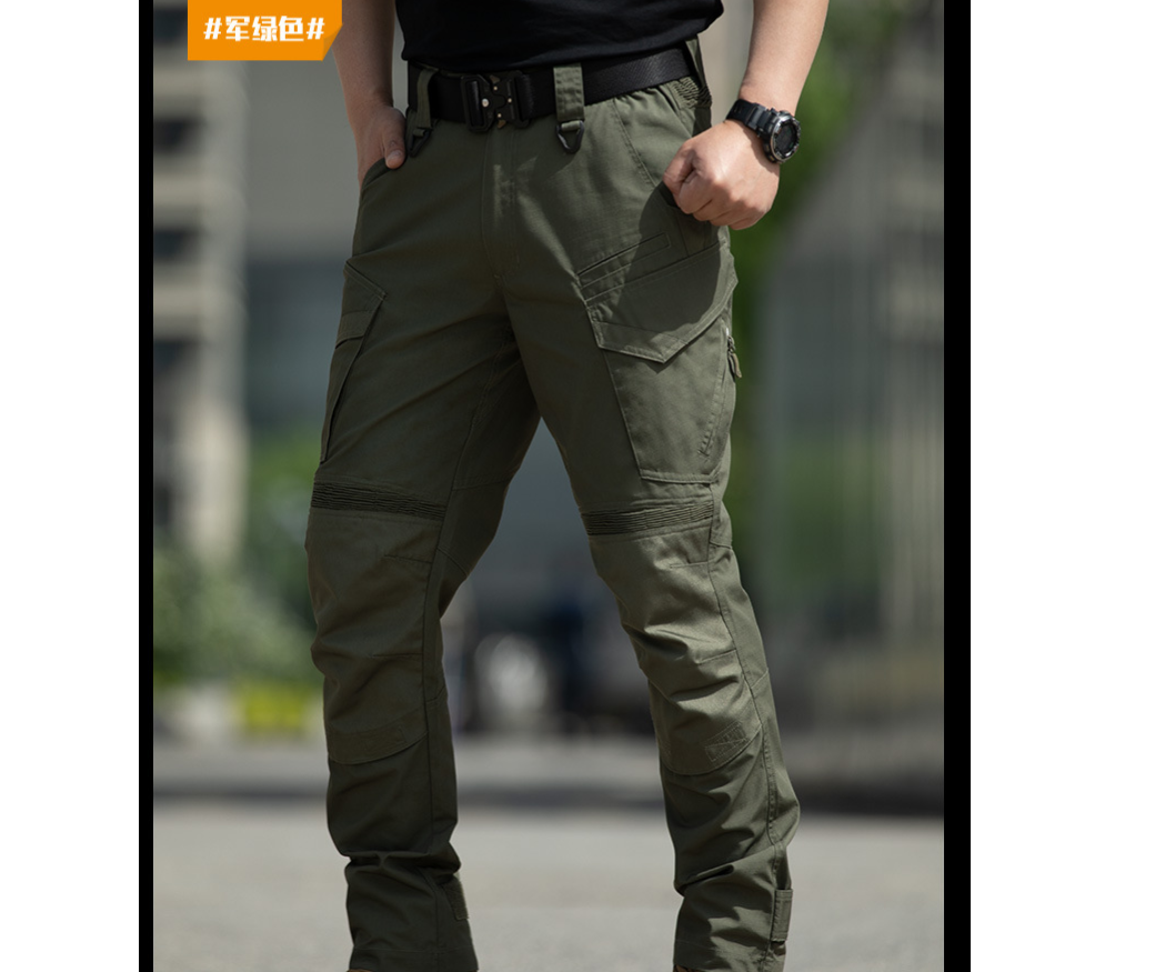 New Spring and Autumn Men's sports Attacker tactical long pants, straight-leg outdoor training windbreakers, waterproof and wear-resistant military enthusiast workwear pants details Picture