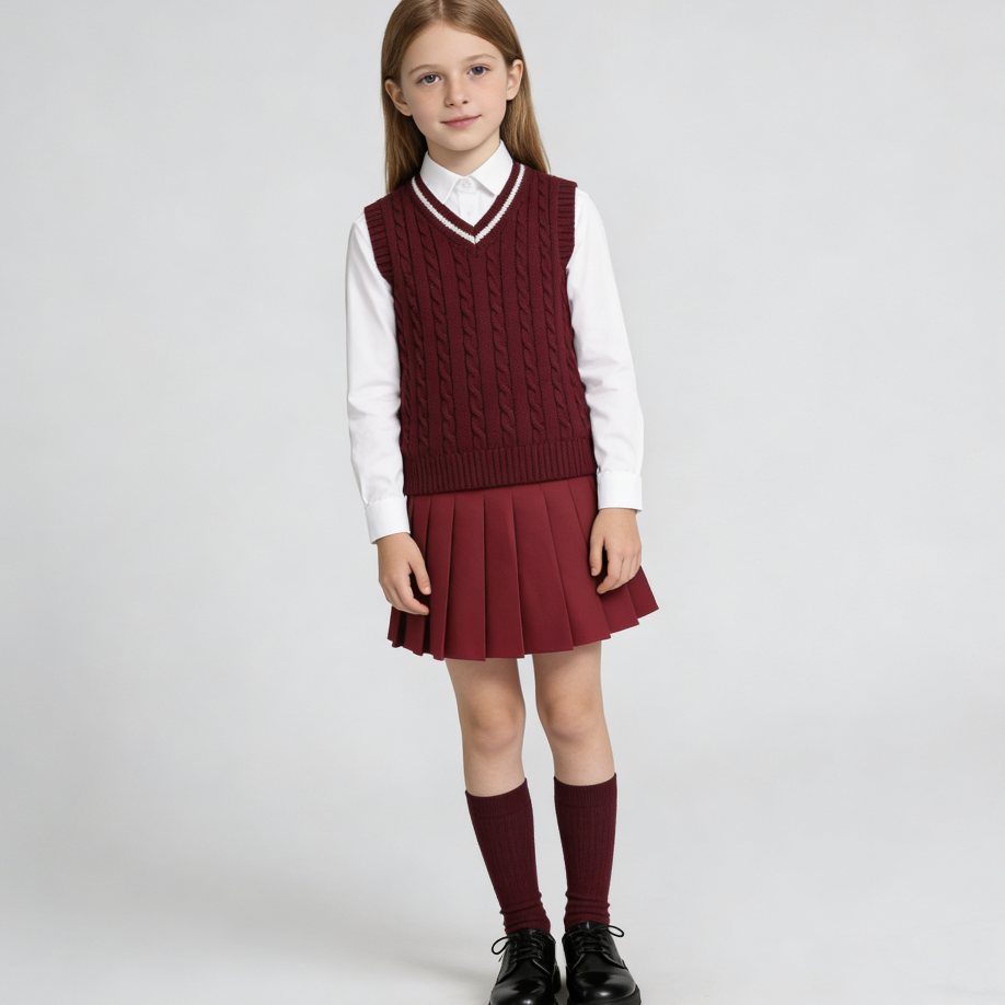 2026新款女童半身裙防走光百褶裙韩版百搭学院风短裙小学生校服演出啦啦队服支持定制加工跨境电商亚马逊稀音儿童裙女童欧美详情图16