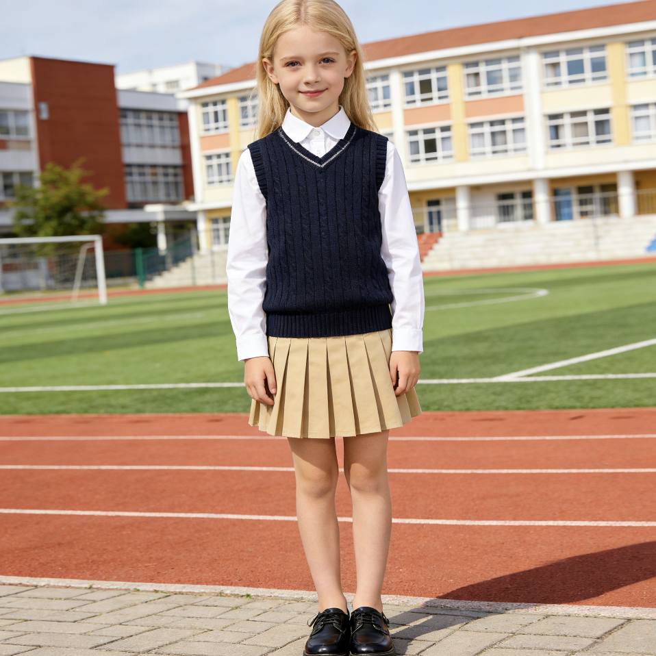 2026新款女童半身裙防走光百褶裙韩版百搭学院风短裙小学生校服演出啦啦队服支持定制加工跨境电商亚马逊稀音儿童裙女童欧美详情图20
