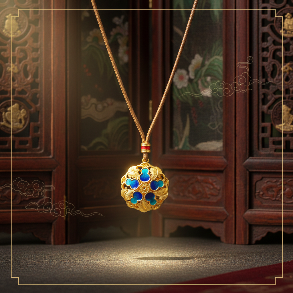 Gold-encrusted with silver, inlaid pendant, enamel silver jewelry, Thangka head accessory, retro necklace pendant