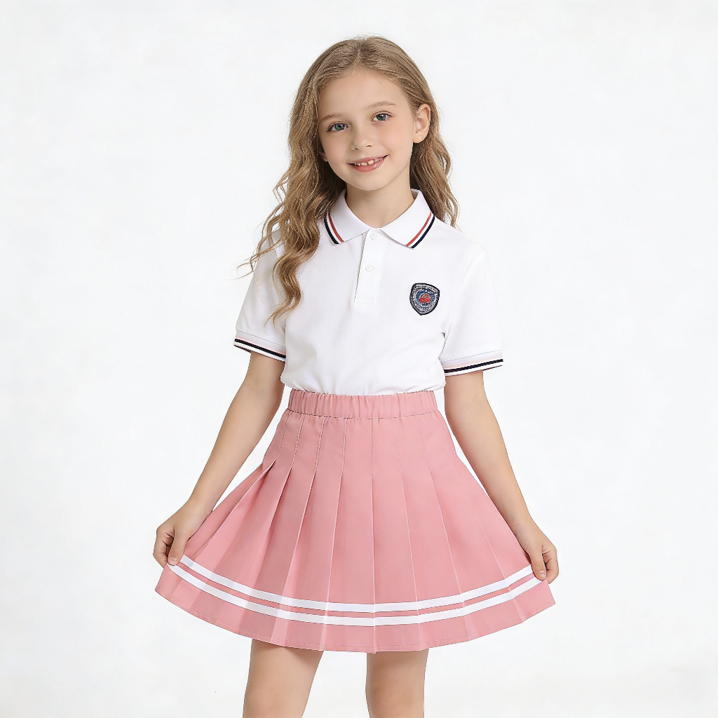 2026新款女童半身裙防走光百褶裙百搭学院风短裙小学生校服节日舞台演出服支持定制加工跨境电商爆款亚马逊稀音儿童裙女童欧美产品图