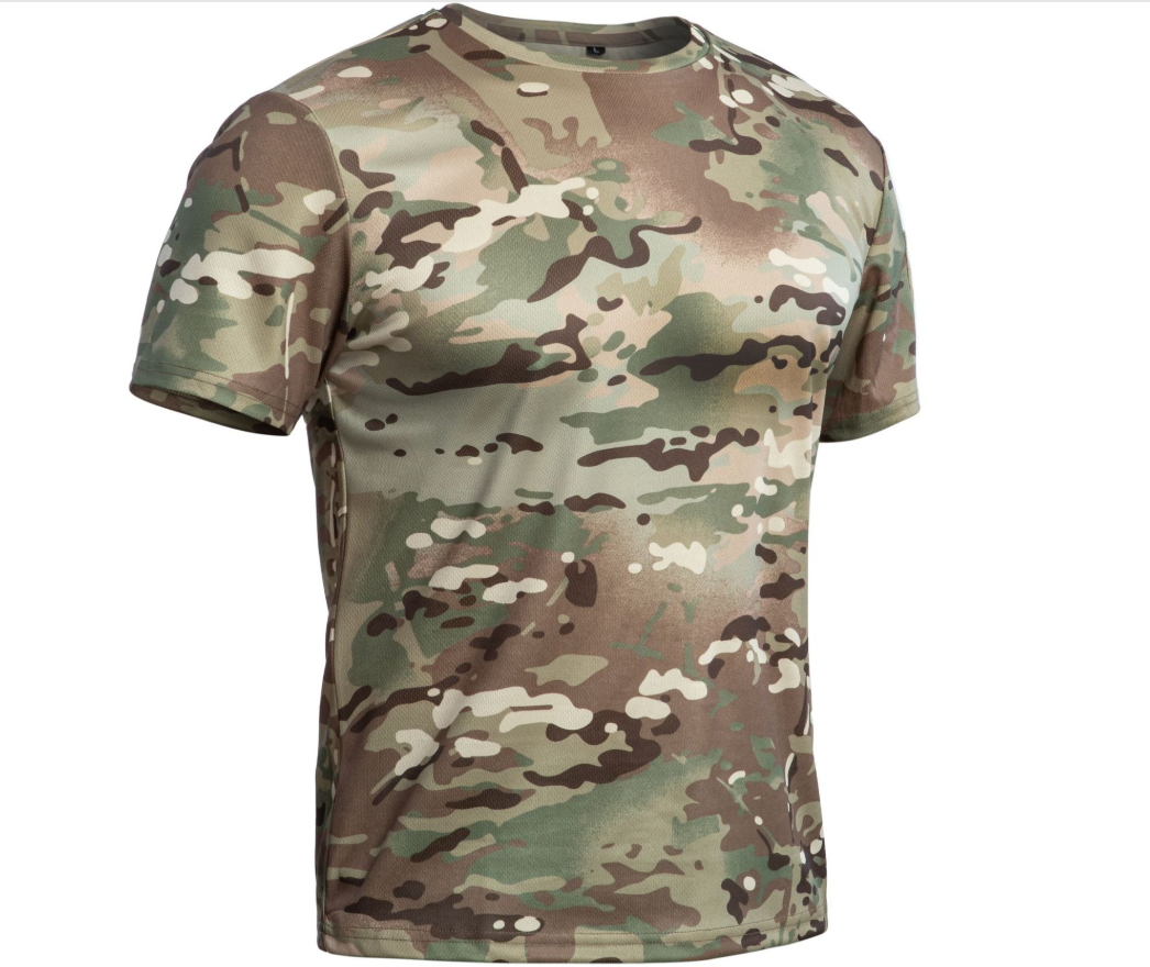 New outdoor sports T-shirt, tactical quick-drying men's T-shirt, summer breathable, sweat-wicking, quick-drying, slimming, military enthusiast short-sleeved Item Picture