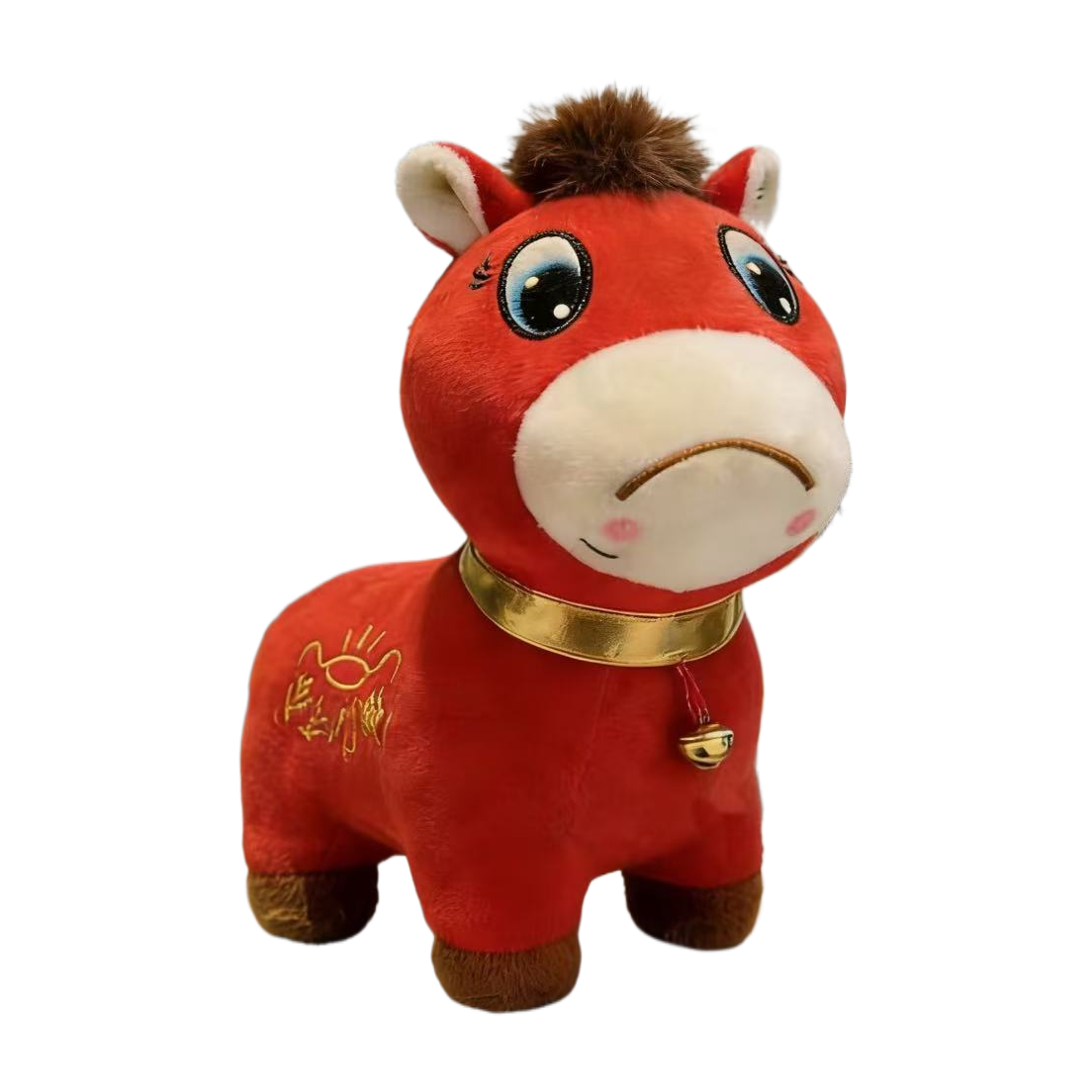 红色毛绒哭哭马笑笑马公仔摇摇马马年儿童玩偶可爱抱枕礼物玩具抱枕毛绒爱心抱枕毛绒玩具小挂件猪小屁
