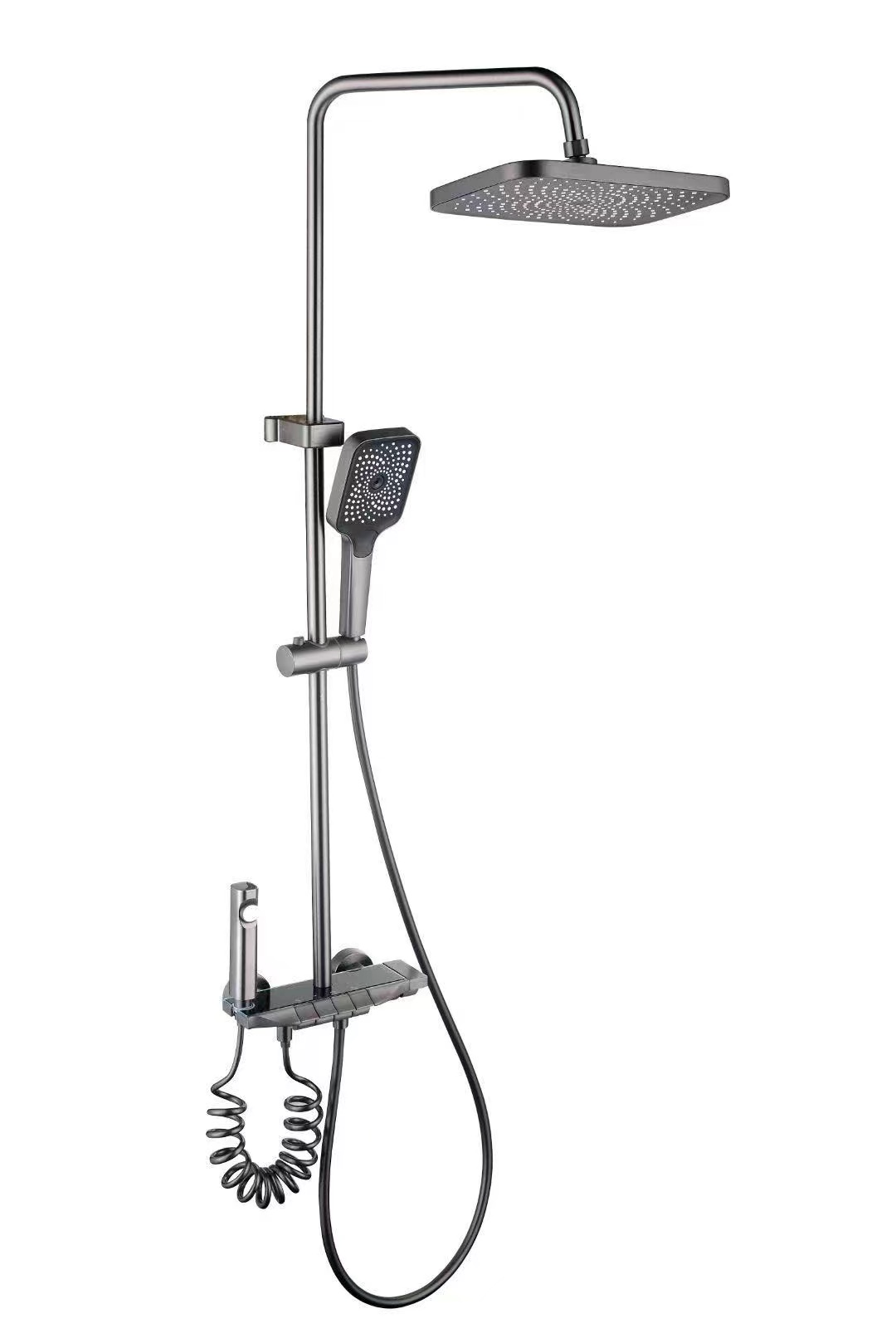 Holy and simple four-button water outlet shower head set, constant-temperature home hotel shower, multi-functional cold and hot faucet