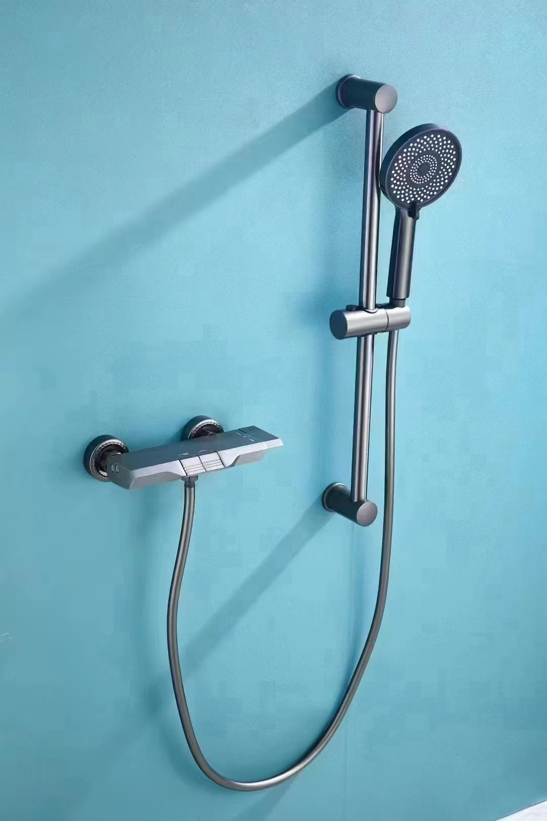 Holy Shower Head Set: Simple split shower head, round pressure-increasing engineering model, concealed shower head, complete set with two buttons