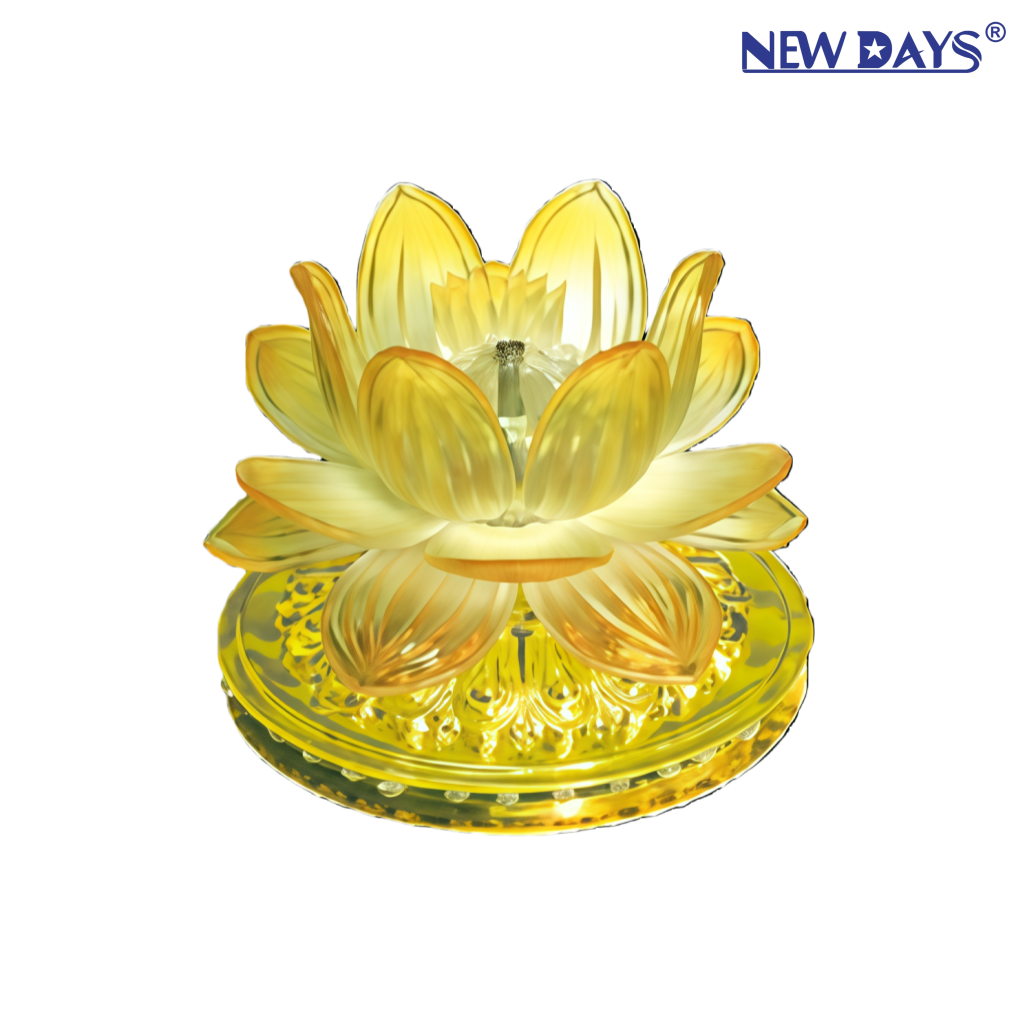 NEWDAYS brand's new cross-border LED seven-color automatic rotating golden lotus, flash ambient light, color-changing stage light, party laser crystal magic ball light