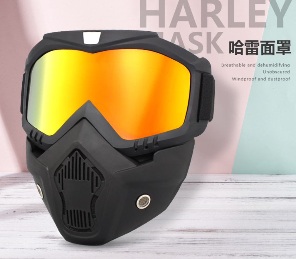 Harley-davidson face mask, off-road motorcycle goggles, protective goggles, cycling helmet, ski retro goggles, glasses, bicycle Specification image