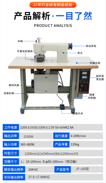 100-type ultrasonic lace machine, woven bag strip sewing machine, fabric lace embossing machine, skirt lace, bed sheet lace roller machine, factory direct sales volume, favorable price, after-sales guarantee pic 7