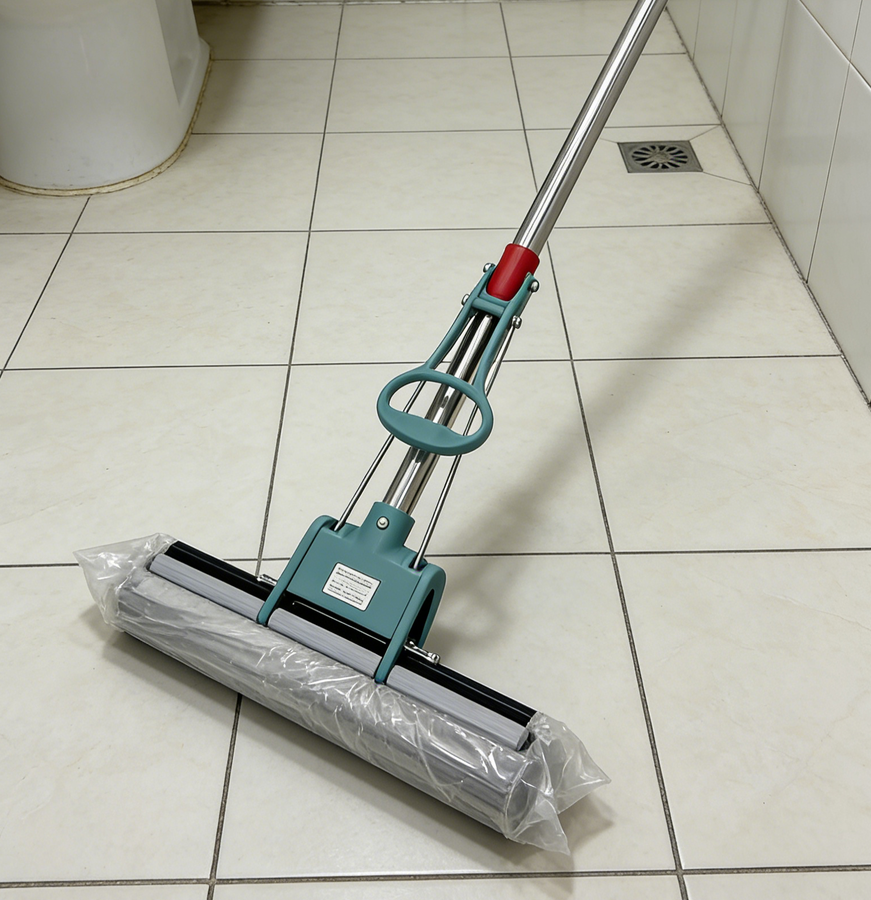 Rubber cotton mop, large household three-row absorbent sponge mop, lazy person, household rubber cotton type, no need for hand washing, durable and sturdy mop wholesale