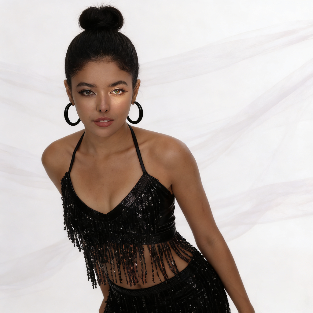 女士亮片流苏短款上衣性感挂脖露背流苏吊带派对夜店舞台狂欢音乐节穿搭Y2K复古风火辣性感支持定制加工跨境电商爆款亚马逊稀音详情图14