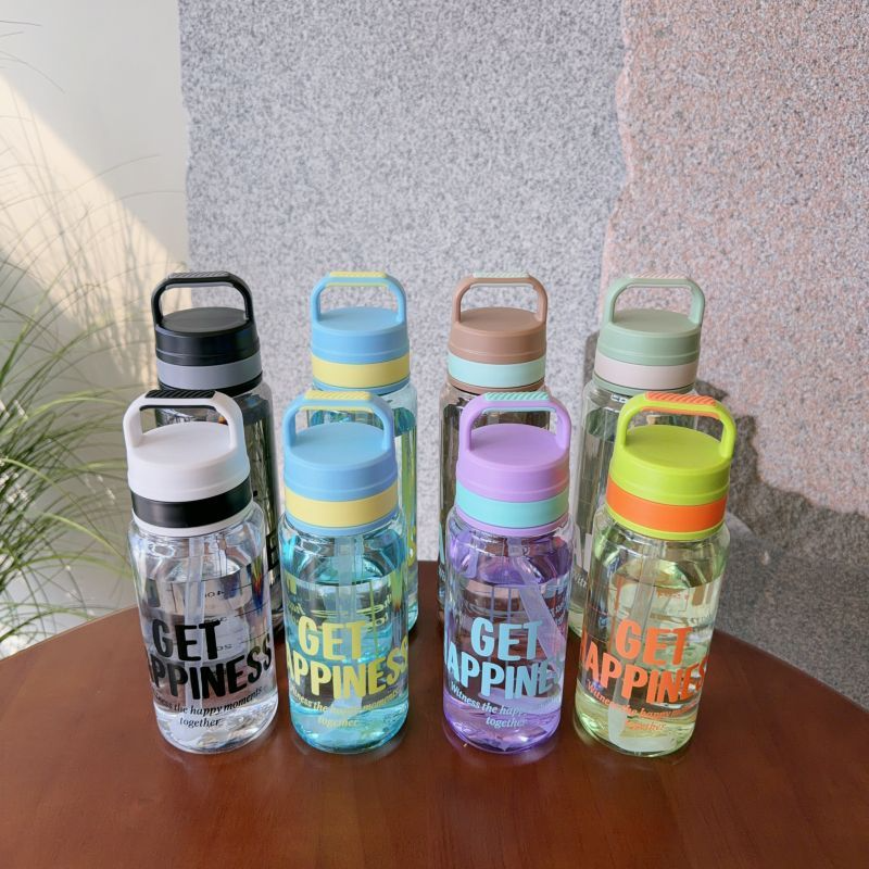 ins潮流撞色色时尚水壶带吸管大容量户外塑料杯运动学生随手杯子其他780ML/950ML TY-0111-493详情10