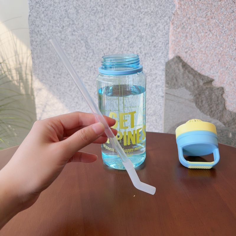 ins潮流撞色色时尚水壶带吸管大容量户外塑料杯运动学生随手杯子其他780ML/950ML TY-0111-493详情6