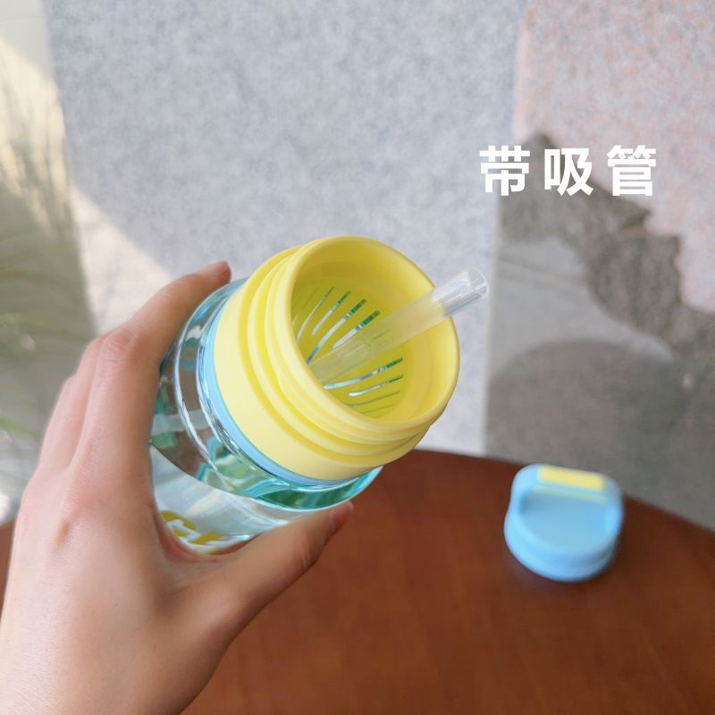 ins潮流撞色色时尚水壶带吸管大容量户外塑料杯运动学生随手杯子其他780ML/950ML TY-0111-493详情1