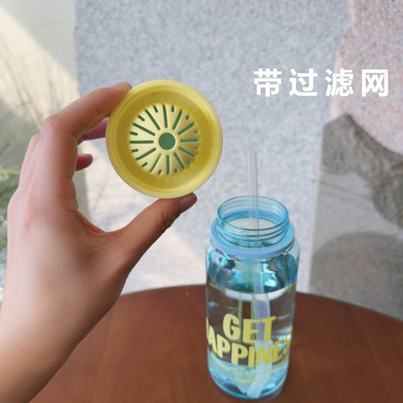 ins潮流撞色色时尚水壶带吸管大容量户外塑料杯运动学生随手杯子其他780ML/950ML TY-0111-493详情4