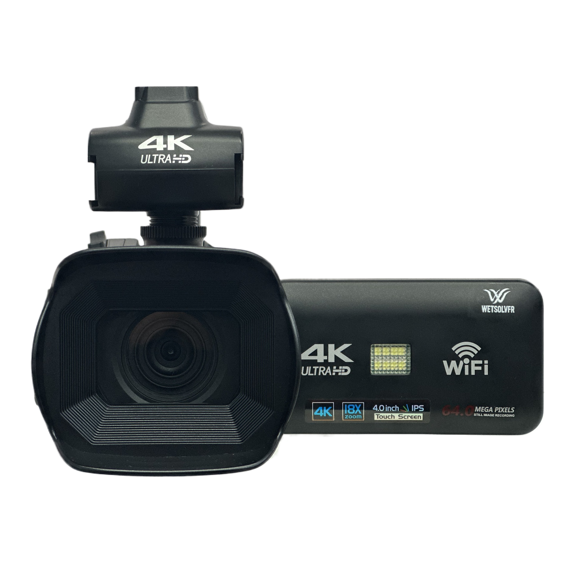 4K手持式6400万像素超高清vlog数码摄像机带Wifi家用旅游婚庆摄像机运动相机套装