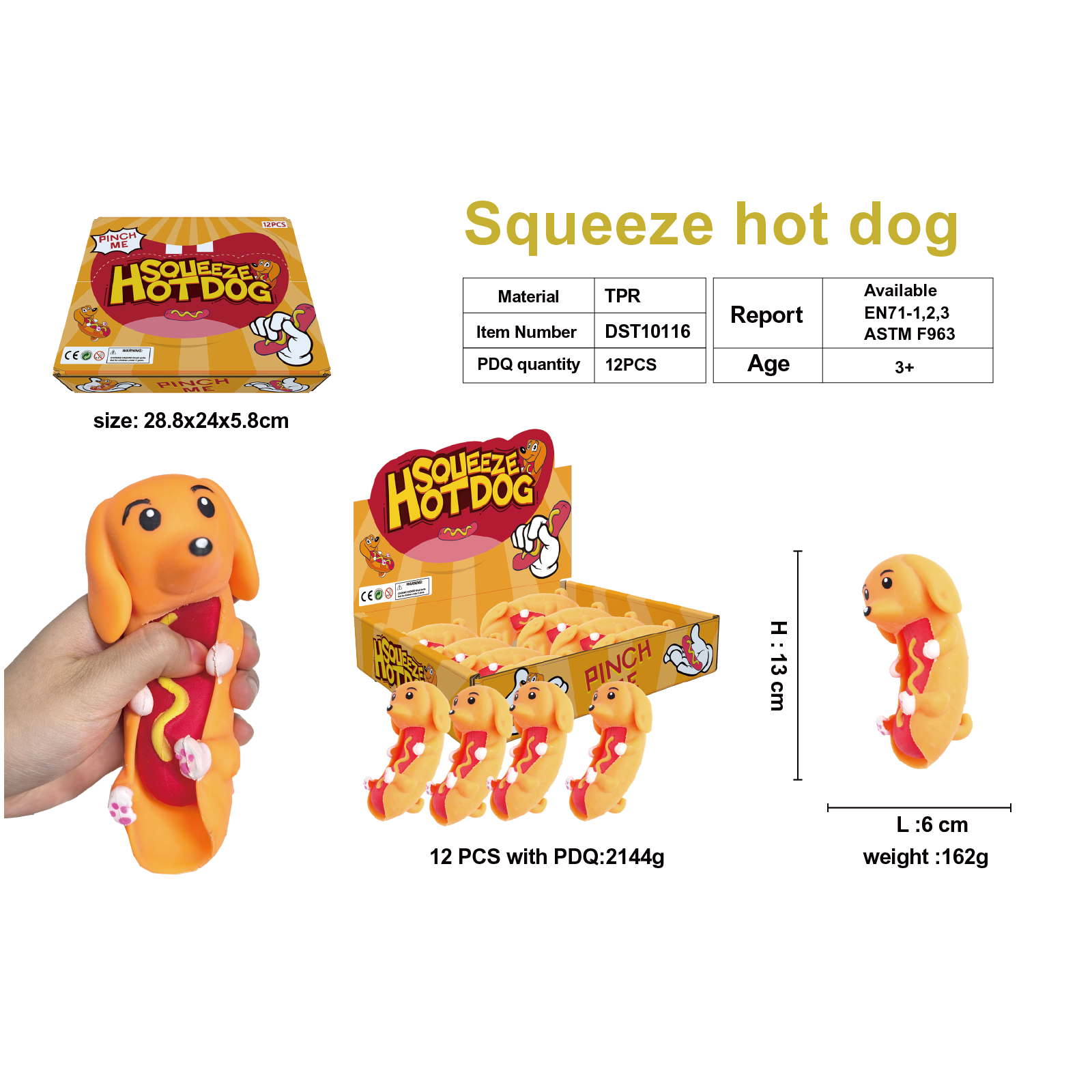 Squeeze Hot Dog挤压热狗宠物玩具12件装TPR材质狗狗毛绒宠物用品宠物玩具狗狗玩具宠物用品狗狗玩具狗狗玩具