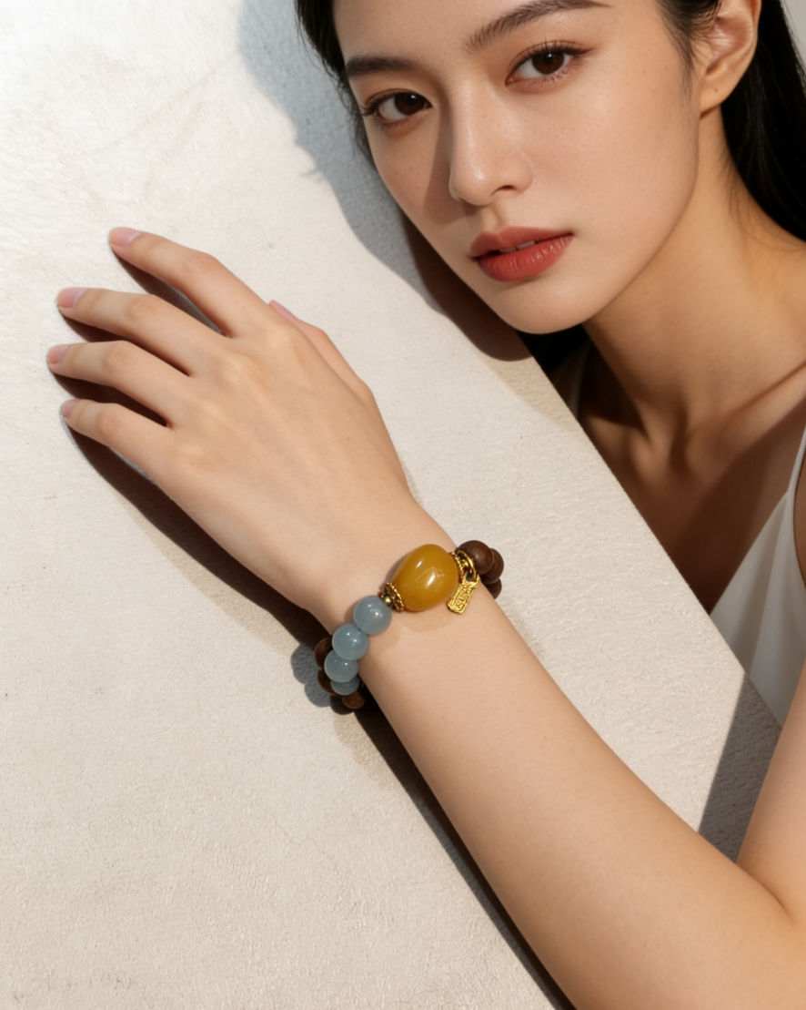 芭比檀海蓝宝手链手串手绳红绳饰品时尚手饰女款情侣款手链配饰潮流百搭图