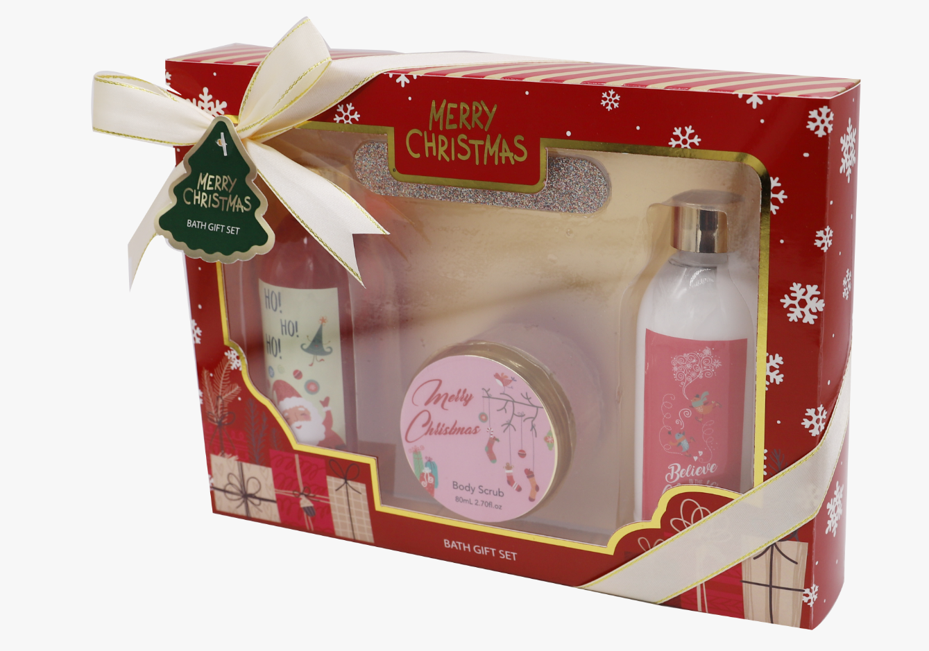 OEM ODM bath products set, Christmas-themed scented bath products, optional scented body wash set, scrub, body lotion care Application Scenario
