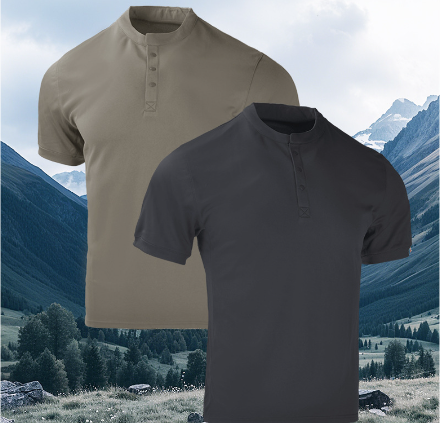 Men's round-neck short-sleeved outdoor sports quick-drying breathable T-shirt, summer elastic stand-up collar half-sleeved tactical training suit