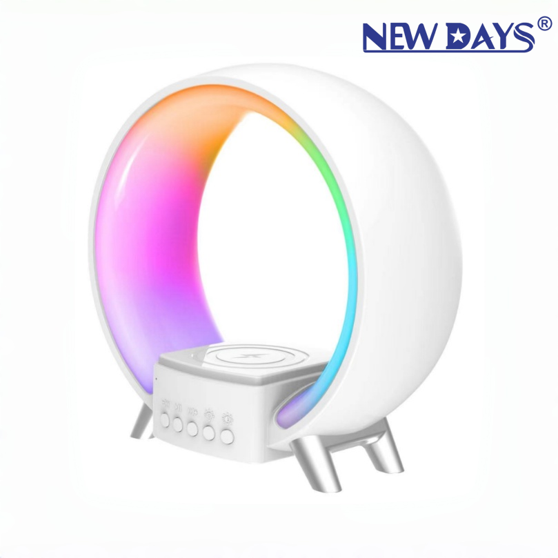 NEWDAYS brand cross-border new LED wireless charging Bluetooth ambient music light, home flash ambient light, color-changing stage light, party laser crystal magic ball light, starry sky light