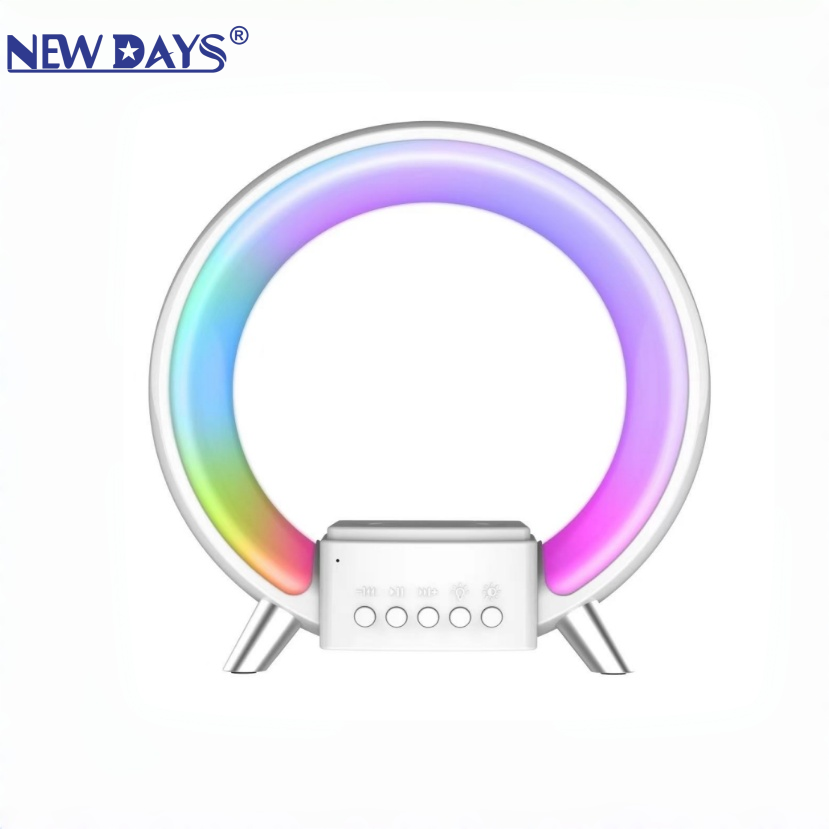 NEWDAYS brand cross-border new LED wireless charging Bluetooth ambient music light, home flash ambient light, color-changing stage light, party laser crystal magic ball light, starry sky light details Picture