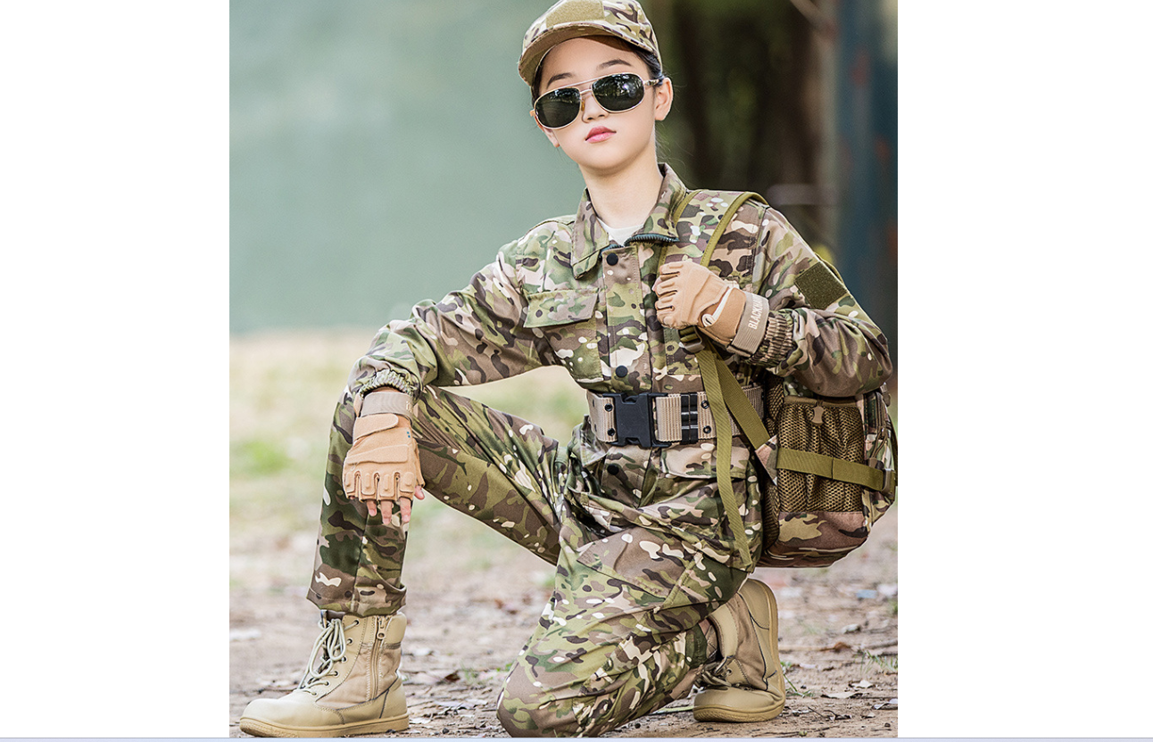 Children's camouflage clothing sets, scratch-resistant and durable, men's outdoor sports summer camp clothing, primary school and kindergarten military training uniforms Application Scenario