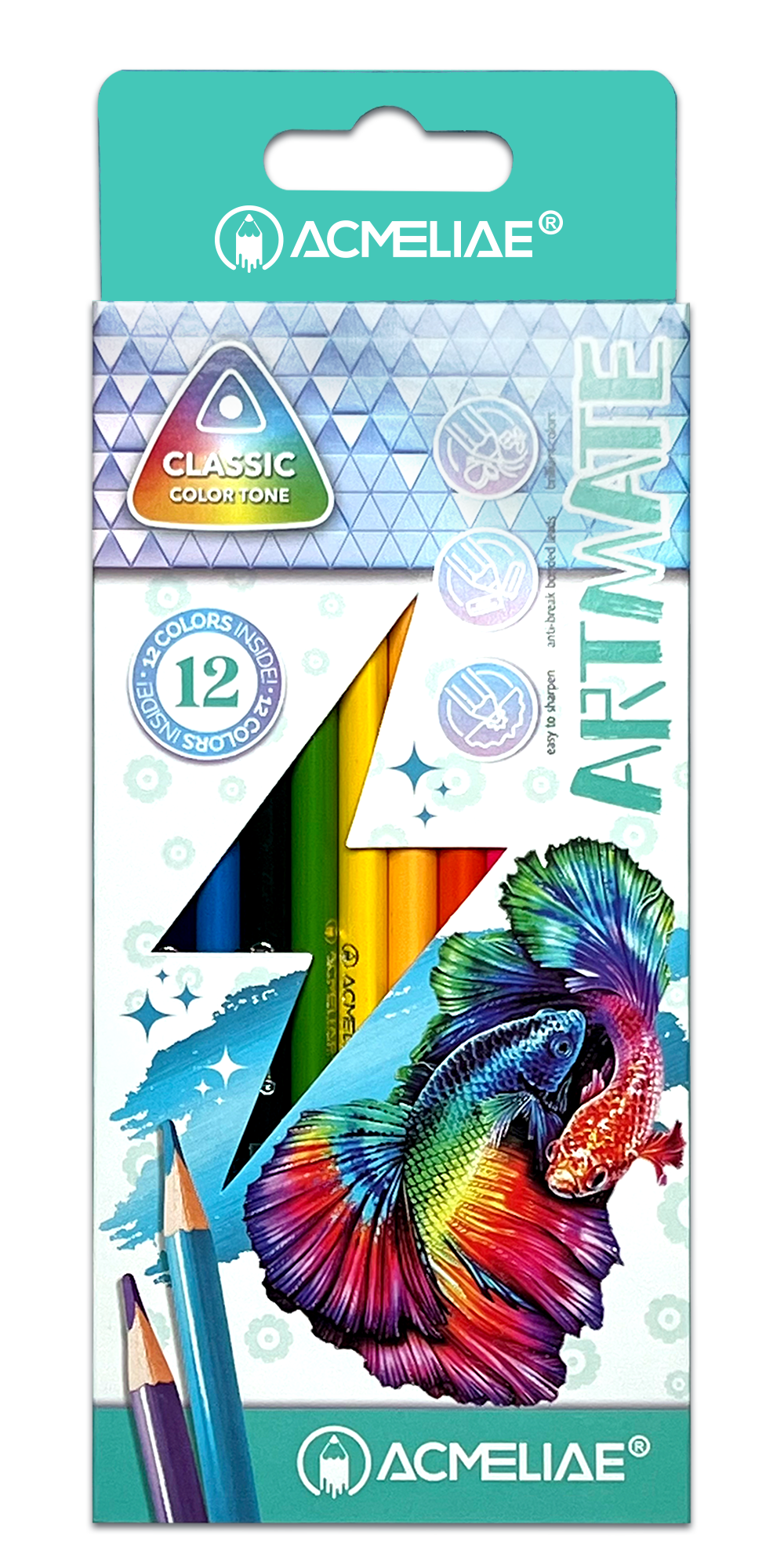 ACMELIAE 7”12 colors triangular color pencils Application Scenario
