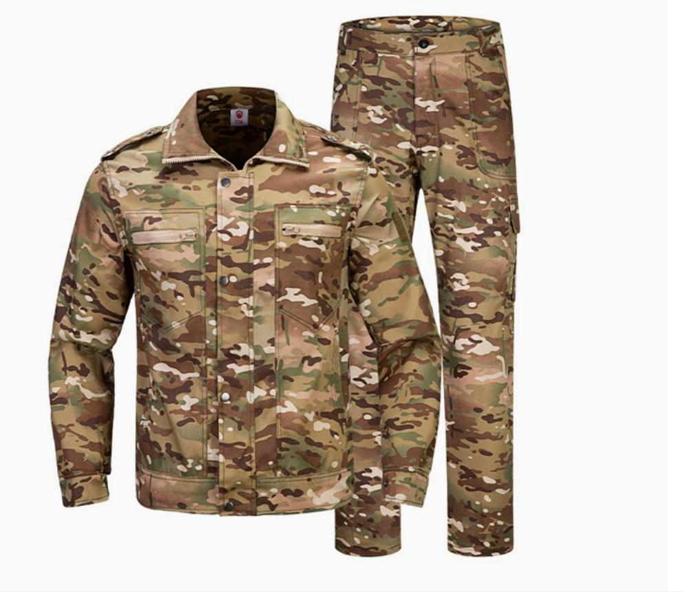 Men's and women's camouflage uniform sets, summer breathable, wear-resistant and scratch-resistant work clothes, student outdoor expansion training and military training uniforms wholesale Specification image