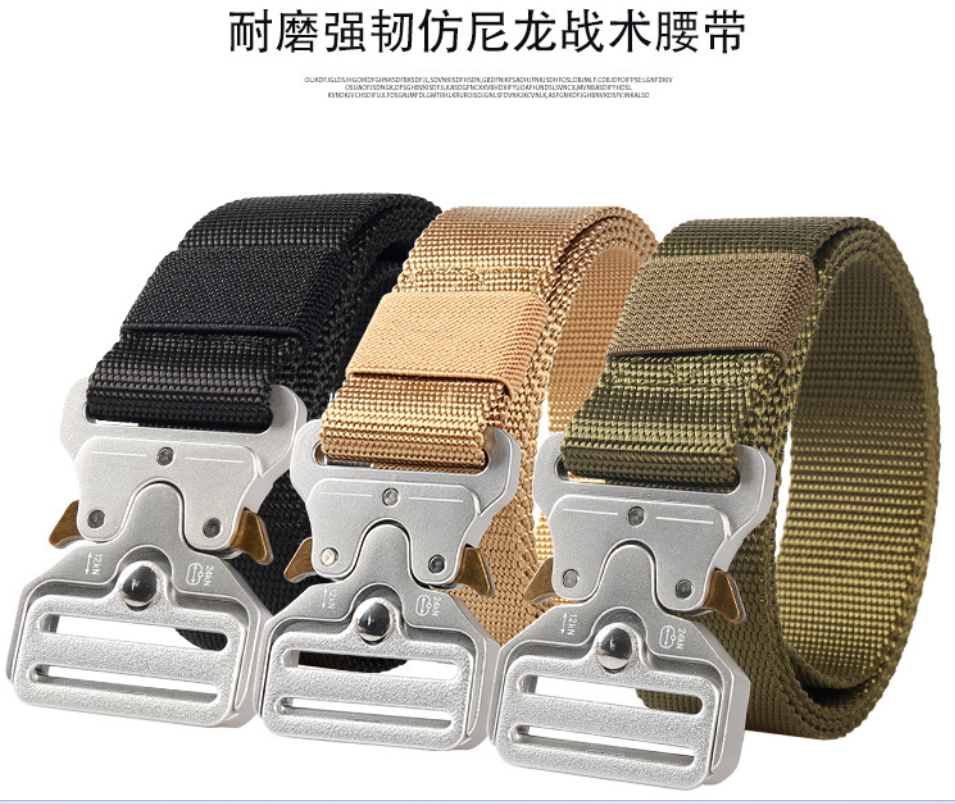 Outdoor sports 3.8cm imitation nylon webbing Cobra belt, special forces training belt, best-selling canvas men's belt Application Scenario
