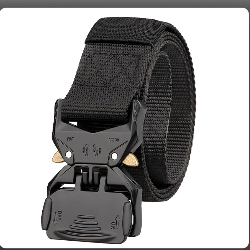 新款户外眼镜蛇战术腰带锌合金插扣腰带仿尼龙帆布腰带户外速干男士裤带
