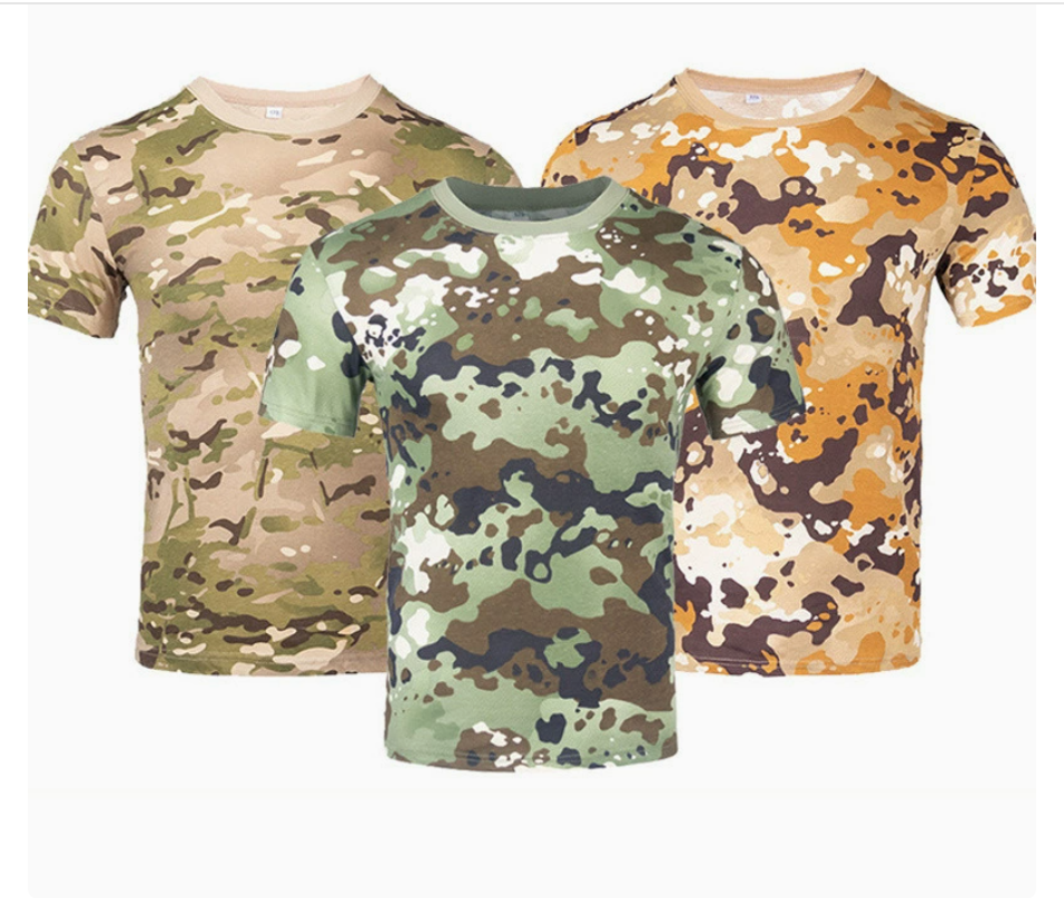 男士夏季户外迷彩服短袖全棉半袖透气耐磨吸湿排汗体恤训练服装学生军训T-恤批发