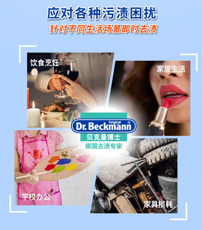 德国进口贝克曼博士衣物除垢去污去渍血渍与奶渍克星洗衣清洗液剂50mL 详情图4