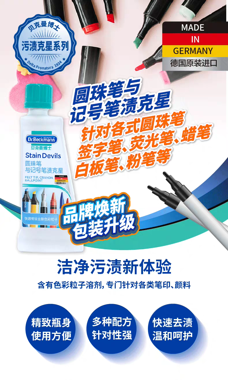 German imported Dr. Beckman laundry Stain Remover Ballpoint Pen and signature Pen Stain Remover, 50ml detail image 2